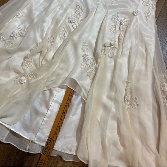 Vintage 100% Silk Beaded Dress Vintage Wedding Dress Vintage Beaded Dress Fairy - Picture 15 of 17